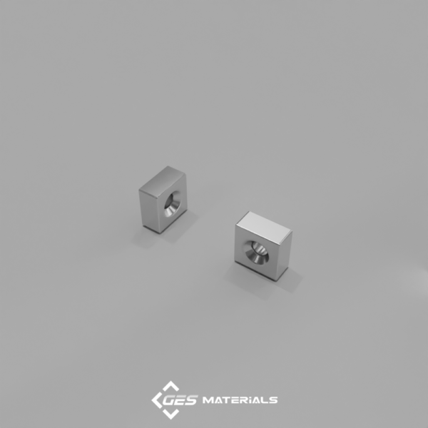 1/2 x 1/2 x 1/4 Inch Countersunk Block Magnet (#6 screw) | B884DCS-N42 Magnets