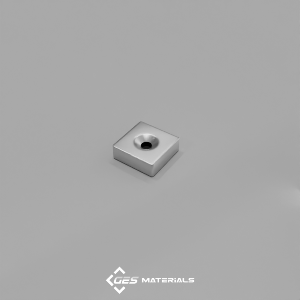 3/4 x 3/4 x 1/4 Inch Countersunk Block Magnet (#6 screw) | BCC4DCS-N42 magnets