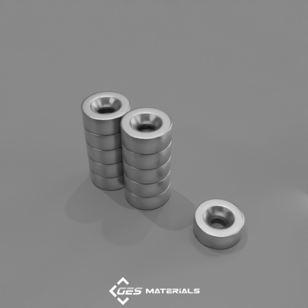 5/8 x 1/4 Inch Countersunk Ring Magnets (#6 screw) | RA24DCS Magnet