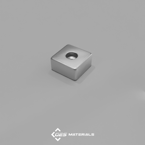 1x1x1/2 Inch Counterbored Block Magnet (#10 screw) | BX0X08DCB N42 Magnets