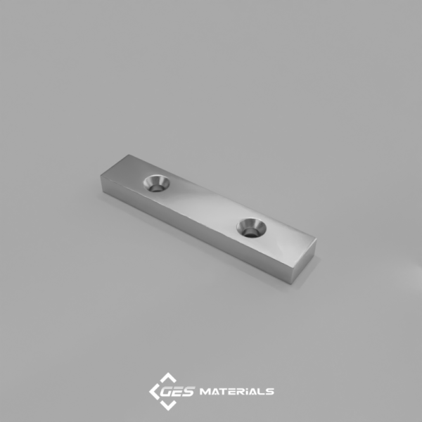 2 x 1/2 x 1/4 Inch Countersunk Block Magnet (#6 screw) | BY084DCS-N42 Magnets