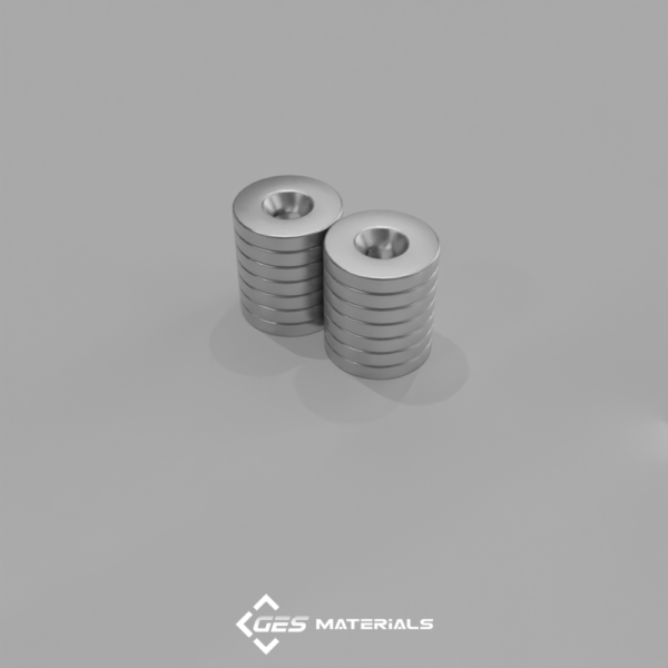 3/4 x 1/8 Inch Countersunk Ring Magnet  (#8 screw) | RC22CS-S-N52 Magnets