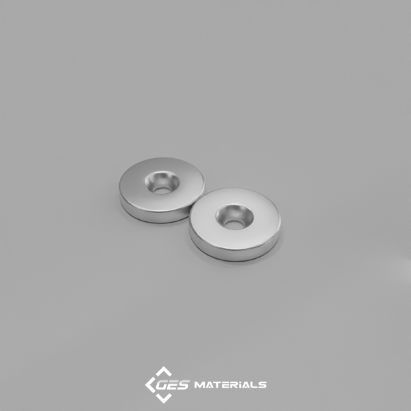 1 x 3/16 Inch Countersunk Ring Magnet (1 Pair) | RX033CS-P-N52 Magnets